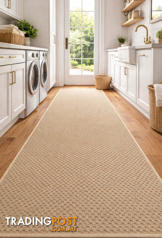Phoenix Beige Hall Runner 67cm Wide Non Slip Backing 15M - TANGO - BYRON BAY