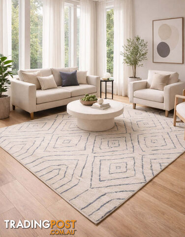 Cozy Blue Beige Rug 5632 300x400CM - E5632A-BLUE-BEIGE