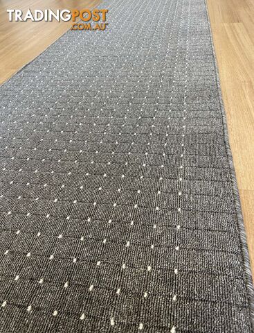 Roma Dots Dark Grey Hallway Runner 80CM Wide 7.5M  - Stanford Lead Sugar 80cm