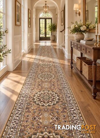 Heirloom Berber Medallion Hallway Runner 80CM Wide 15M