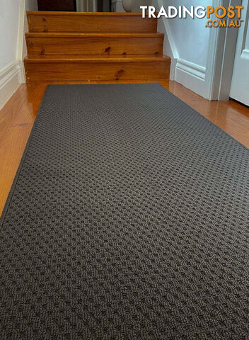 Phoenix Charcoal Hall Runner 80cm Wide Non Slip Backing 3M  - TANGO - GREY CHARCOAL