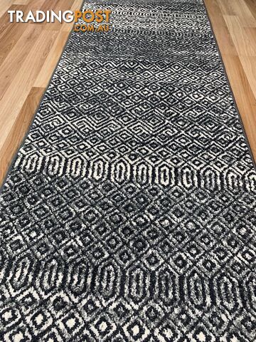 Seville Black White Hallway Runner 80CM Wide 1M  - AXON-E614633-574-Runner