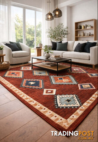 Kachan Red Aztec Rug 230 x 320CM - DKASHAN-0160NS7-R