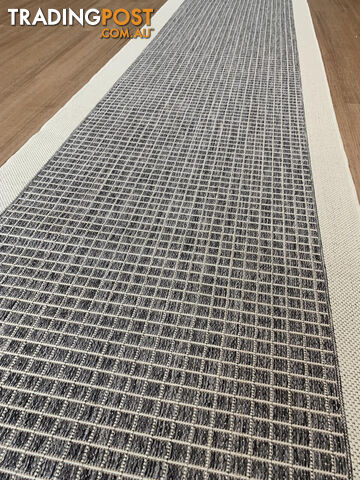 Chino 2530 Silver Ivory Hallway Runner Non-Slip 80CM Wide 9.5M -...