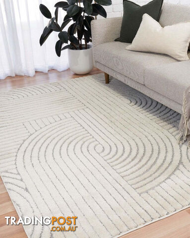Marli Ivory light Grey Retro Rug 160x230cm - BMARLI12417-IVOLTGRY
