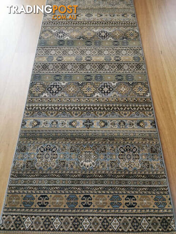 Afghan Wedgwood Blue Hallway Runner 80CM Wide 5.5M  - Afghan 135 Wedgwood Blue