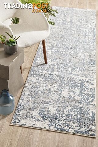 Kendra Yasmin Distressed Transitional Runner Rug 300X80CM - KEN-1734-WHI-300X80