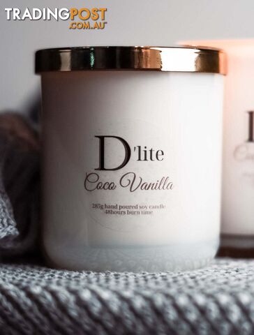 D'Lite  Coco Vanilla Soy Candle - shop stock