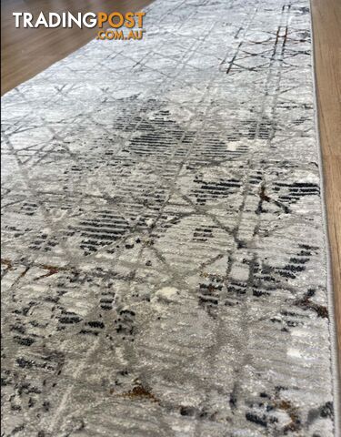 Alyssa Diamond Hallway Runner 80CM Wide 3M  - Alissa Multy Grey