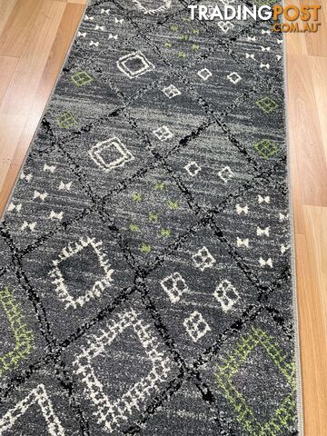 Seville Grey Green Hallway Runner 80CM Wide 5M  - AXON-614567-Grey-Green-Runner