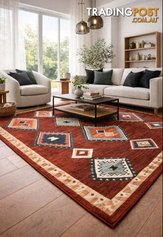 Kachan Red Aztec Rug 160 x 220CM - BKASHAN-0160NS7-R