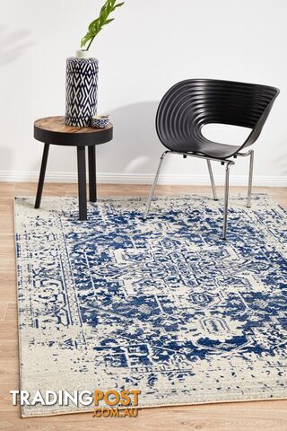 Evoke Horizon White Navy Transitional Rug 230X160CM  - EVO-253-WNAV-230X160