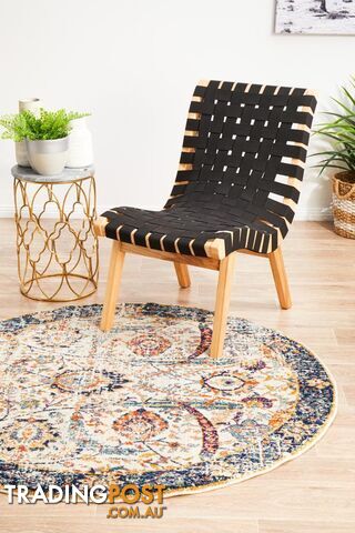 Evoke Peacock Ivory Transitional Round Rug 150X150CM - EVO-255-IVO-150X150