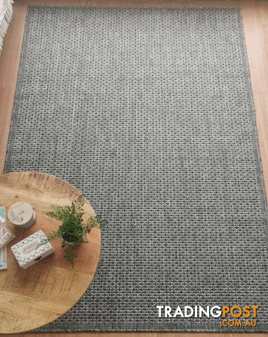 Sorrento Light Grey C Flat Weave Non Slip Rug 200x285CM  - Seaspray 3787 DM9 E Light Grey 200x285