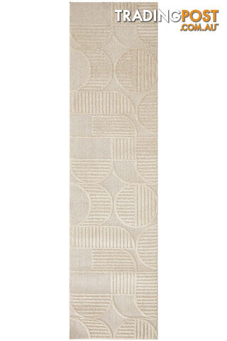 Lotus Leo Beige Runner Rug 400X80CM  - LOT-LEO-BEIGE-400X80