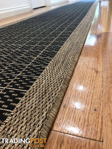 Suva Natural Black 405 112 Hallway Runner Non-Slip 11M  - 405-112