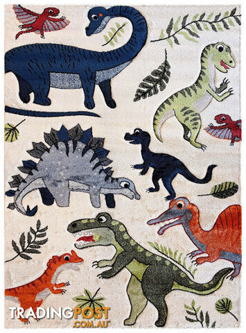 Cotton Candy E925A Dinosaur Cream 120x170cm - CC-E925A-Cream-120x170