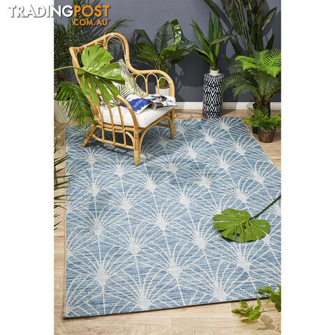 Terrace Fern Trellis Rug Blue 230X160CM  - TER-5502-BLU-230X160