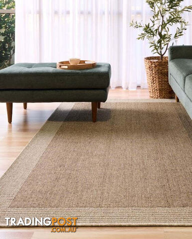Lara Natural Border Non Slip Rug 280x 380CM - ESOLARA49092-NATURAL