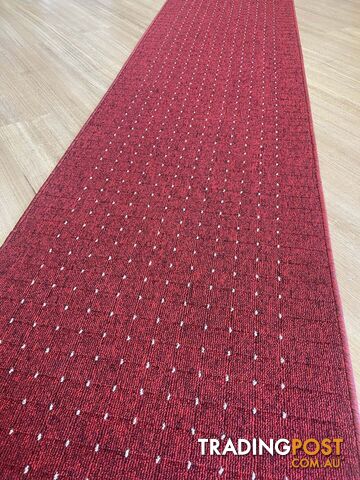 Roma Dots Red Hallway Runner 80CM Wide 4.5M 