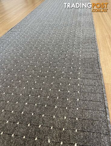 Roma Dots Dark Grey Hallway Runner 80CM Wide 9M  - Stanford Lead Sugar 80cm