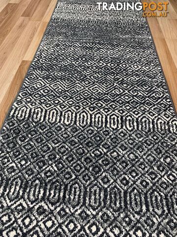 Seville Black White Hallway Runner 80CM Wide 13.5M  - AXON-E614633-574-Runner