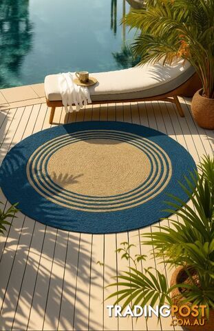 Juno Atlantic Blue Border 200 Circle - CJUNO456-ATLBLUE