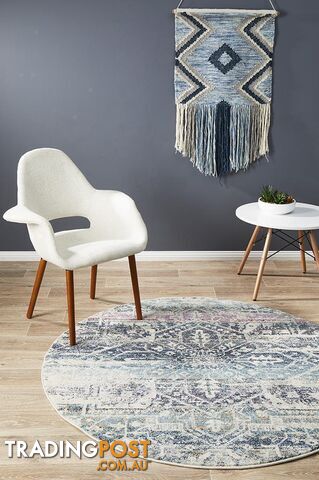 Museum Layton Blue Round Rug 200X200CM - MUS-865-BLUE-200X200