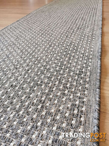 Sorrento Silver C Hallway Runner Non Slip 66CM Wide 10.5M  - Seaspray 3787 W71 E