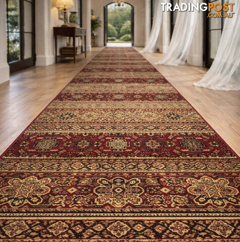 Afghan Red Hallway Runner 80CM Wide 2.5M - Afghan 135 Red