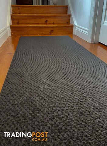 Phoenix Charcoal Hall Runner 80cm Wide Non Slip Backing 4.5M  - TANGO - GREY CHARCOAL