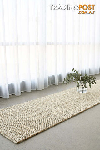 Madras Marlo White Runner Rug 400X80CM  - MAD-MARLO-WHT-400X80