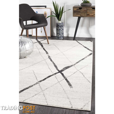 Oasis Noah White Grey Contemporary Rug 330X240cm  - OAS-452-GREY-330X240