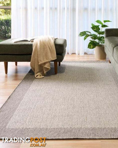 Lara Taupe Grey Border Non Slip Rug 160x230CM - BSOLARA49092-TAUPE-GREY