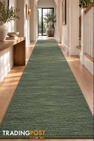 Nori Green Hallway Runner 80CM Wide 16M
