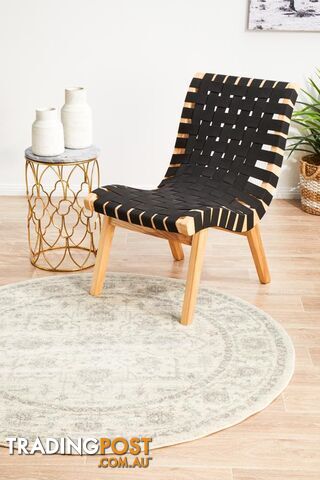 Evoke Winter White Transitional Round Rug 150X150CM - EVO-261-WHI-150X150