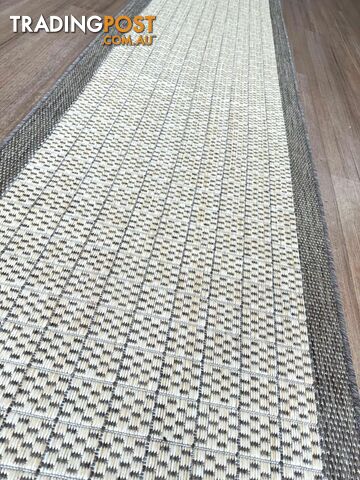 Suva Flat Woven Natural Cream 405 712 Hallway Runner Non Slip 9.5M  - 405-712