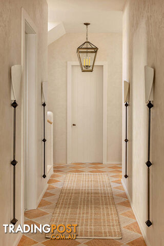 Darren Palmer Plaid Sandstone Runner Rug 400X80CM - DP-PLAID-SAND-400X80