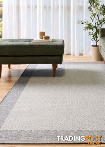 Lara Silver Border Non Slip Rug 200x290CM - CSOLARA49092-SILVER