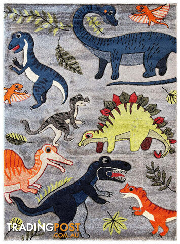 Cotton Candy E925A Dinosaur Grey 160x230cm - CC-E925A-Grey-160x230