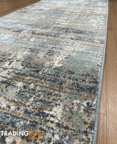 Beaufort Beige Blue Hallway Runner 80CM Wide 4M  - Beaufort Beige Blue 1011