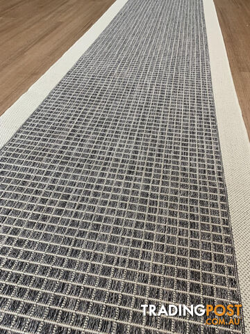 Chino 2530 Silver Ivory Hallway Runner Non-Slip 80CM Wide 8M -...
