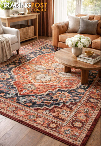 Kachan Navy Medallion Rug 200 x 280CM - CKASHAN-4929-X