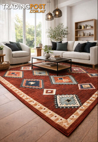 Kachan Red Aztec Rug 200 x 280CM - CKASHAN-0160NS7-R