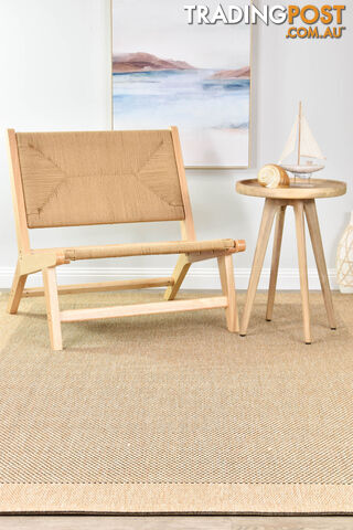 Coastal Outdoor Sisal Sand Black Rug 80x300cm - ALLSEA-3900820-80x300