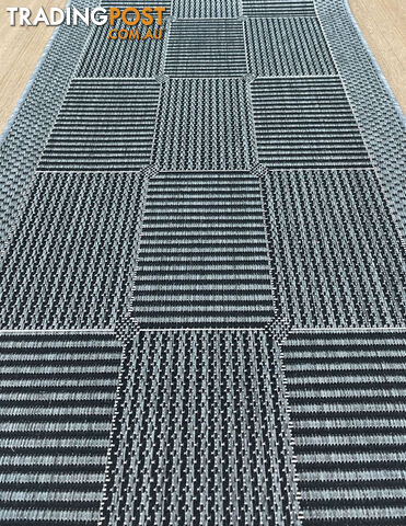 Suva Squares Black Grey 22 212 Hallway Runner Non Slip 8.5M - Suva Black Grey...