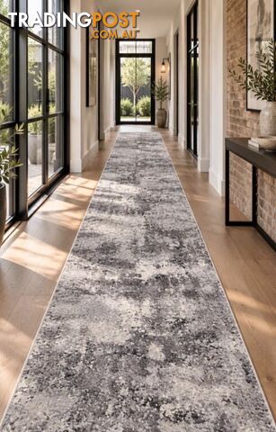 Selena Grey Hallway Runner 80CM Wide 2.5M