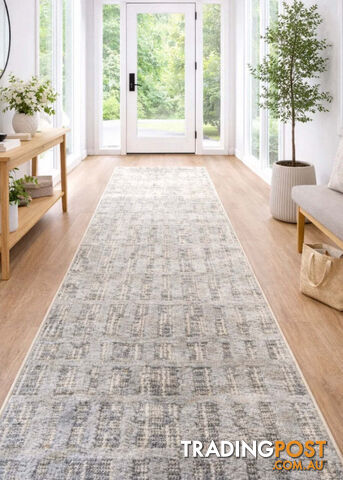 Boho Ivory Hallway Runner 80CM Wide 1M - Carvan Ivory 5372 A