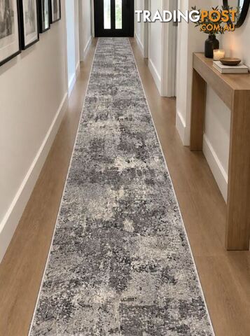 Selena Grey Hallway Runner 80CM Wide 6.5M