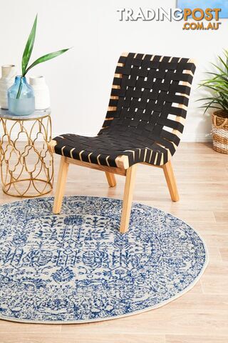 Evoke Frost Blue Transitional Round Rug 200X200CM - EVO-256-BLUE-200X200